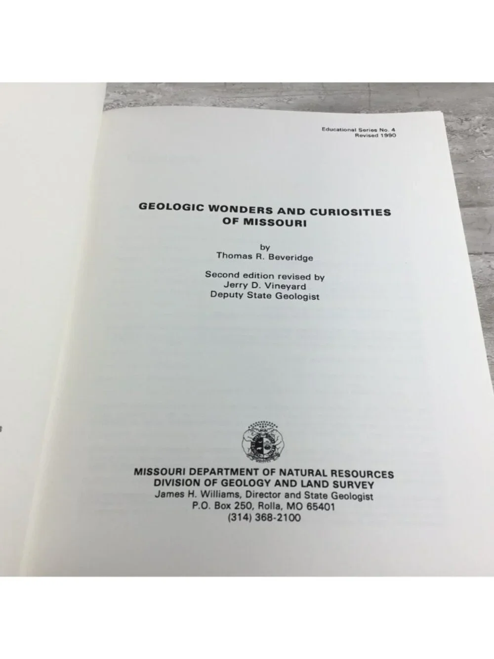 Geologic Wonders And Curiosities Of Missouri 1990 Paperback